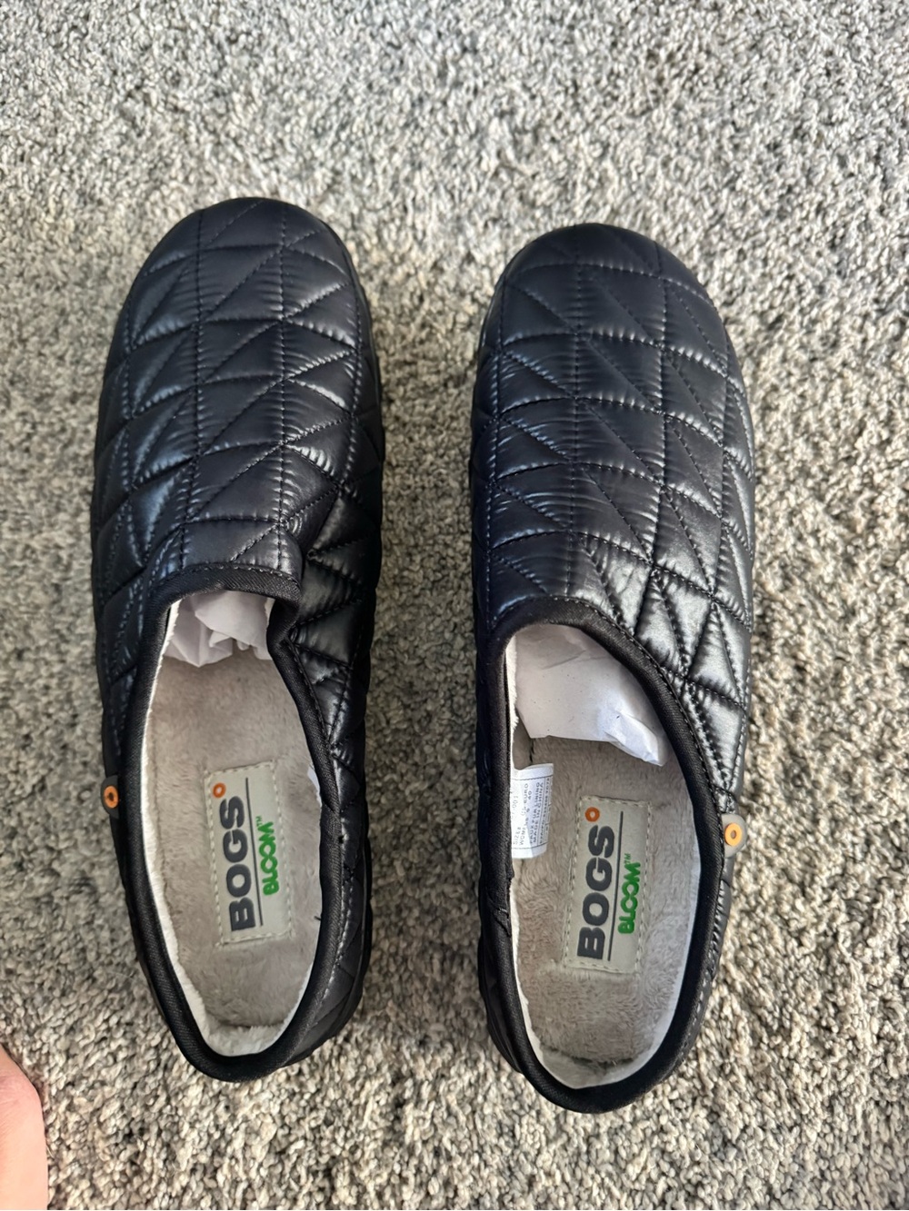 Bogs Quilted Black Slip-On Loafers for Men